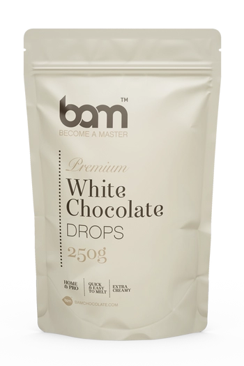 drops aus weißer schokolade 250 g