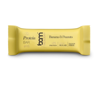 Proteinriegel mit Süßstoff, Banane und Erdnüssen