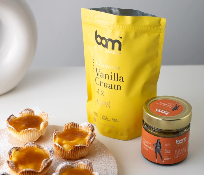 vanille-ganseblümchen mit fit-aprikosenmarmelade
