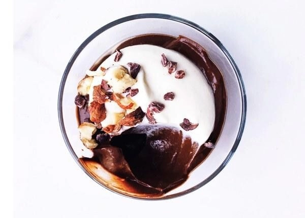 schokoladenpudding mit ananas