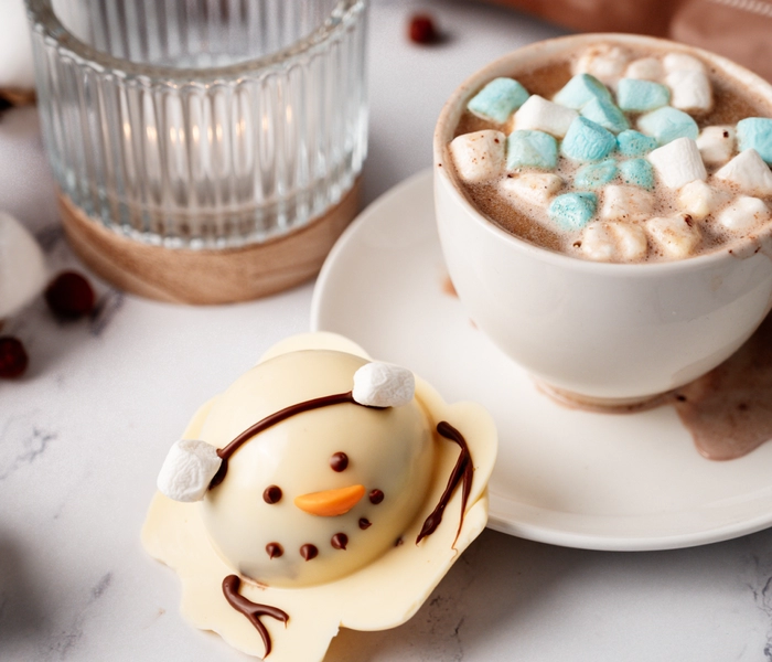 heiße schokolade schneemann