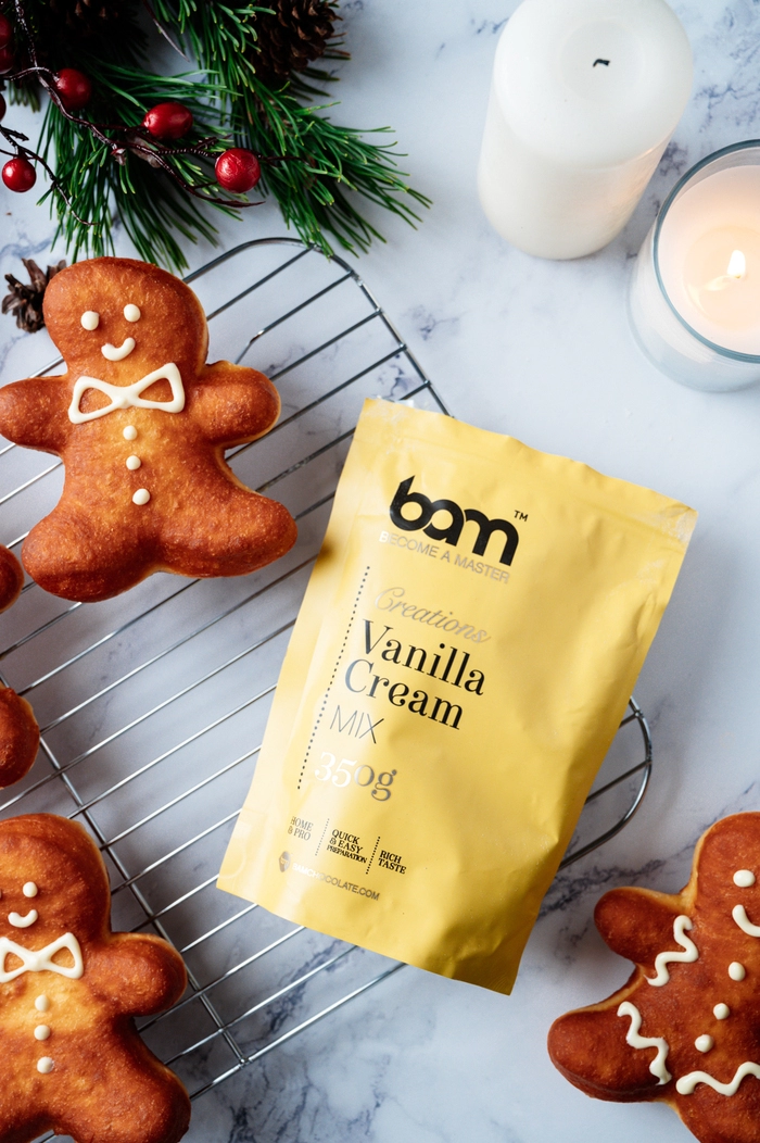 Weihnachtskrapfen mit Vanillecreme